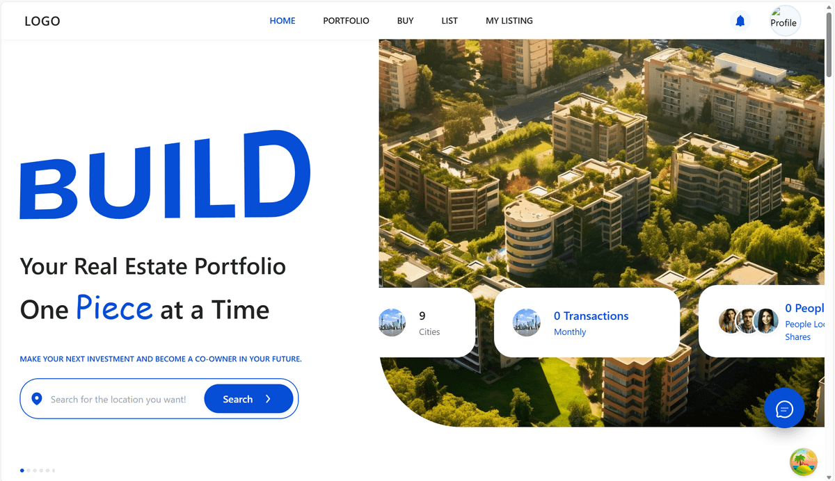 OAB Real Estate Fractional Ownership Platform Screenshot 1